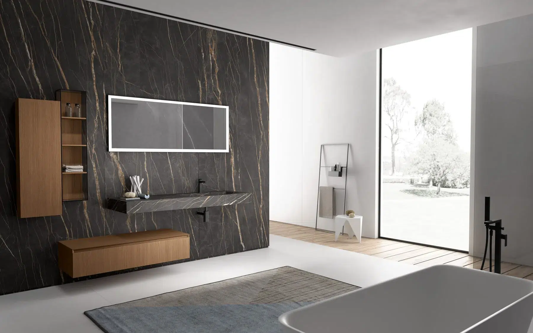 Meuble vasque suspendu de salle de bain italienne BMT